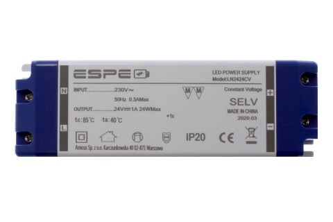 LED maitinimo šaltinis 24V 2.5A 60W IP20 Espe 